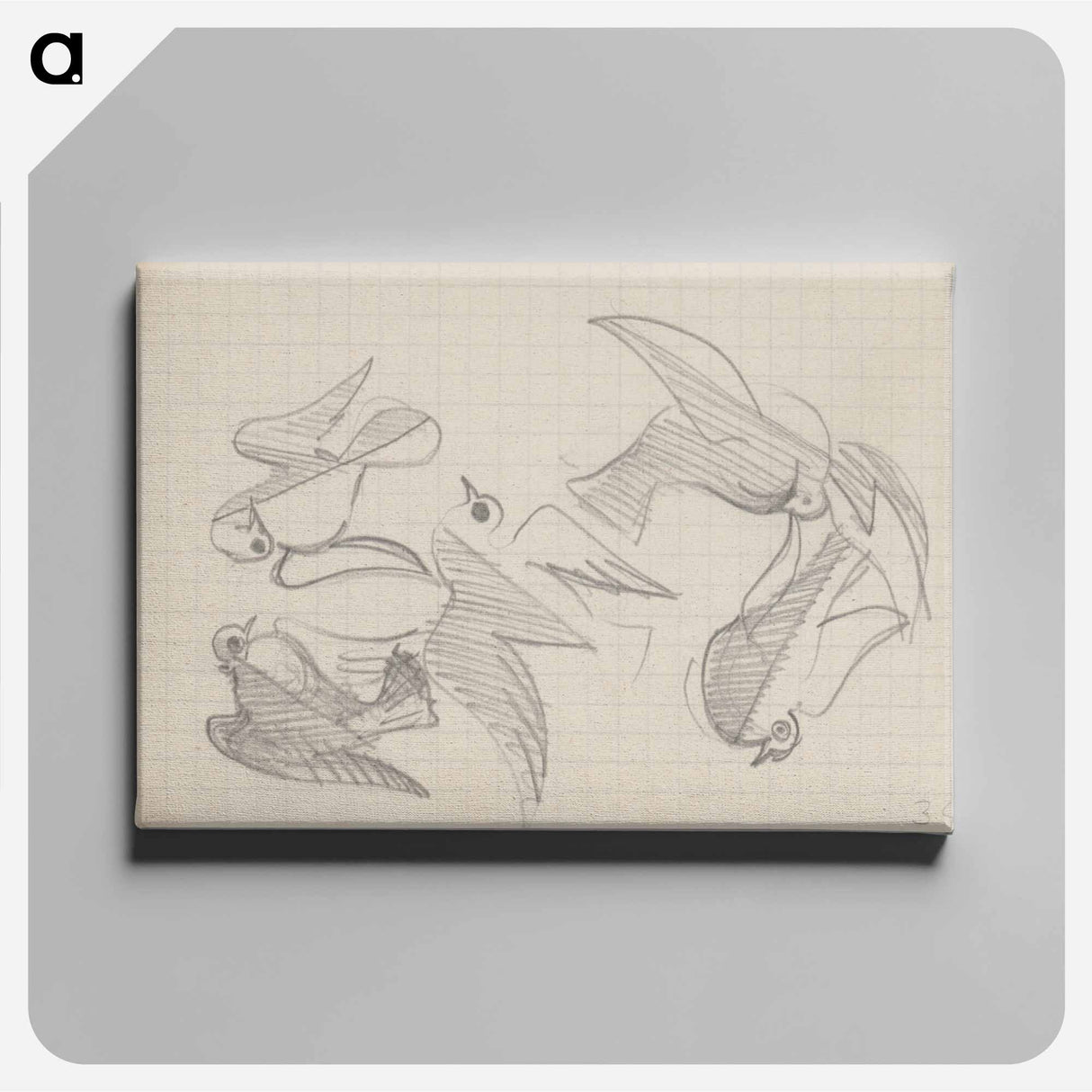 Sketchbook 5 doves - アーノルド ピーター ワイズ クビンチャン Canvas.