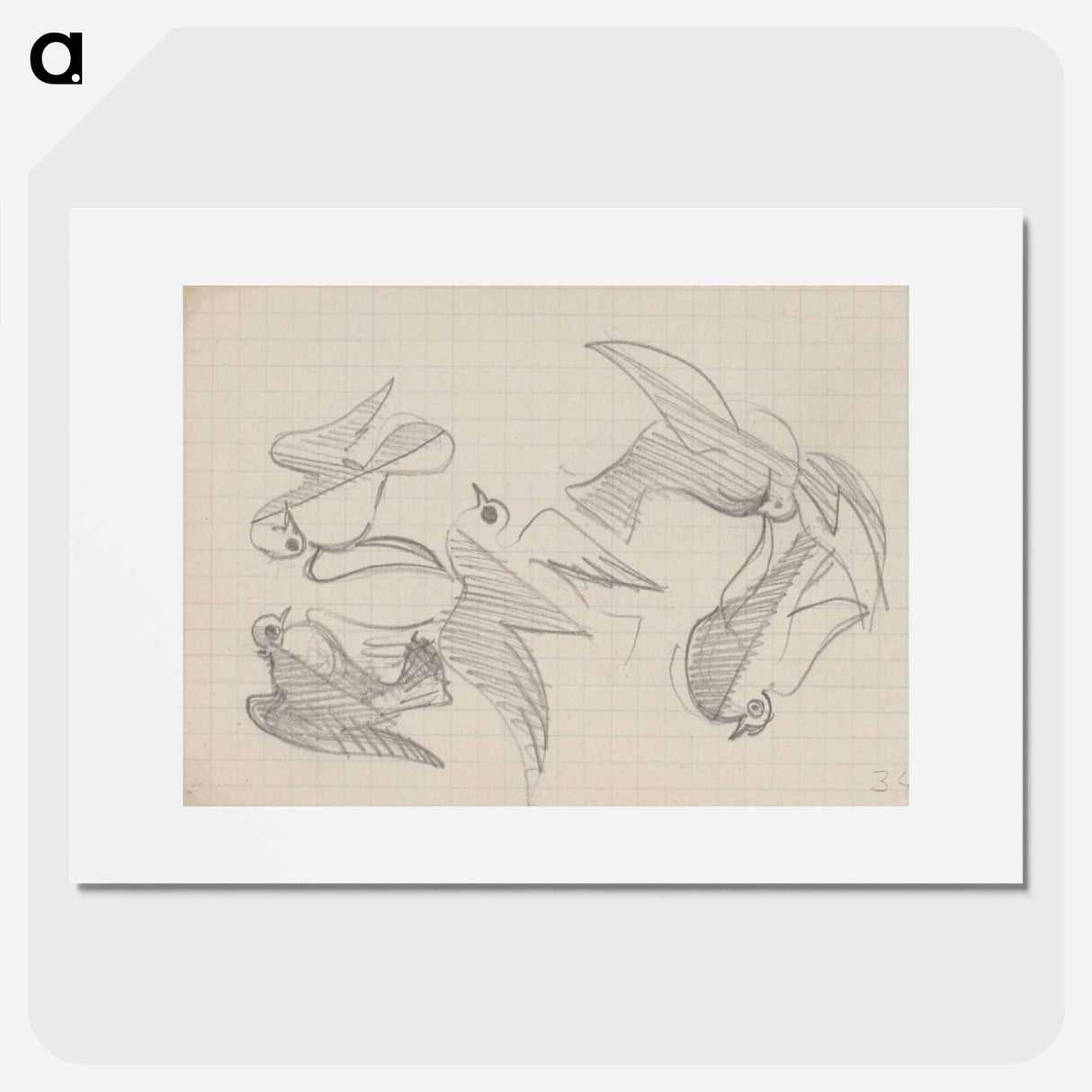 Sketchbook 5 doves - アーノルド ピーター ワイズ クビンチャン Poster.