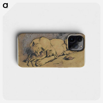 Lioness devouring a Rabbit - ウジェーヌ ドラクロワ Phone Case.