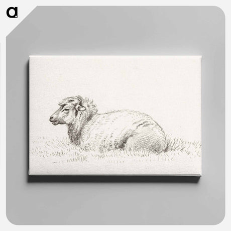 アートパネル-Lying sheep - ジャン ベルナール Canvas.