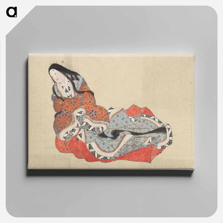 アートパネル-Court Lady, School of Katsushika Hokusai - 葛飾 北斎 Canvas.