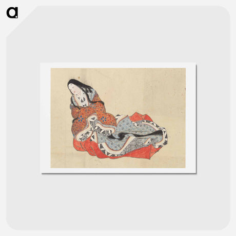 アートポストカード-Court Lady, School of Katsushika Hokusai - 葛飾 北斎 Postcard.