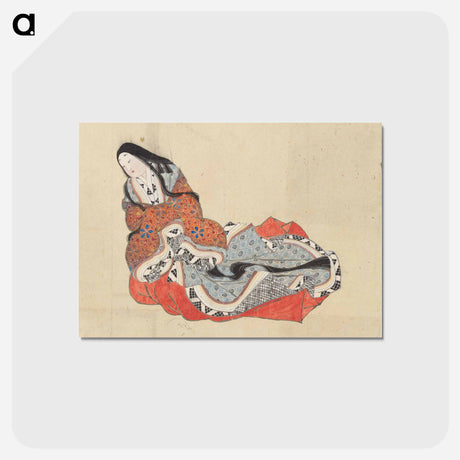 アートポストカード-Court Lady, School of Katsushika Hokusai - 葛飾 北斎 Postcard.