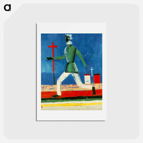 アートポストカード-The Running Man - カジミール マレーヴィチ Postcard.