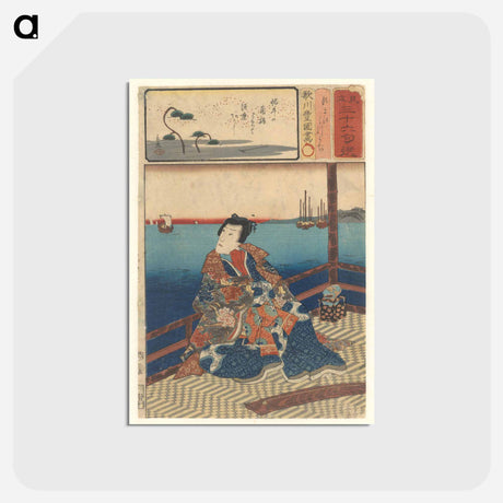 アートポストカード-View of the Sea, Illustration for Thirty-Six Haiku Poems
 - 歌川 国貞 Postcard.