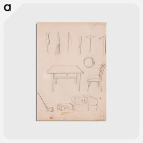アートポストカード-Työkaluja ; sormus ; pöytä ja tuoli ; paketteja - アルバート エーデルフェルト Postcard.