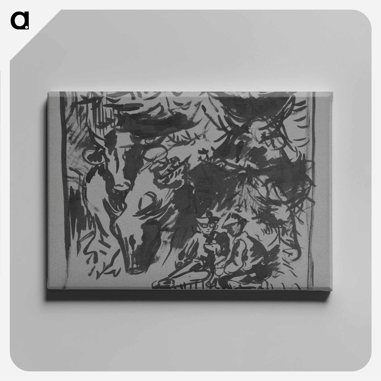 Two seated herdsmen - アーノルド ピーター ワイズ クビンチャン Canvas.