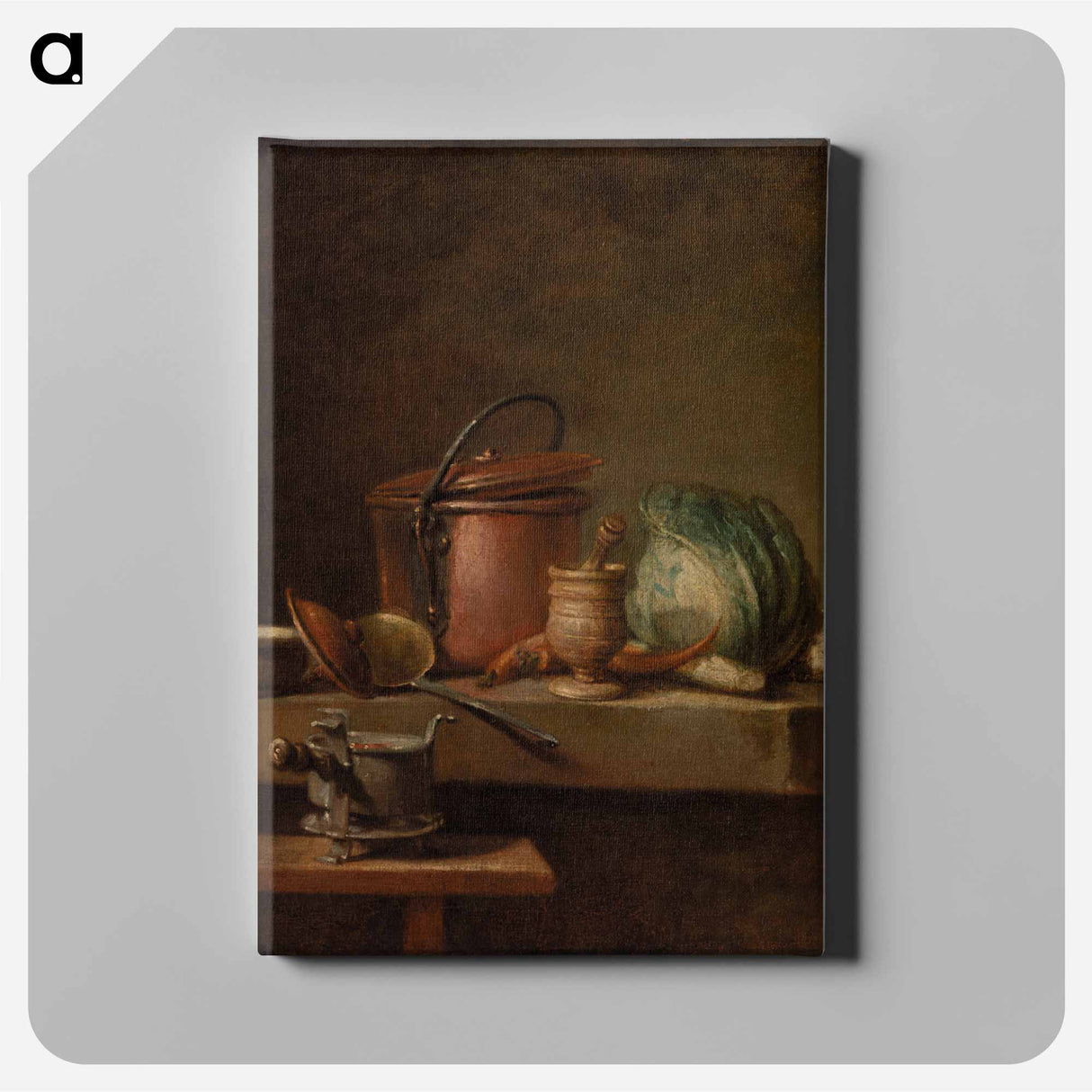 アートパネル-Still Life with Copper Pot, Cabbage, Pestle, and Stove
 - バーンズ・コレクション Canvas.