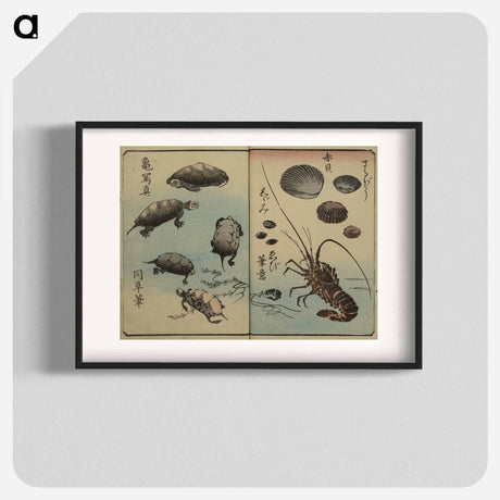 アートポスター-Picture Book for the Practice of Drawing Fish
 - 歌川 広重 Poster.