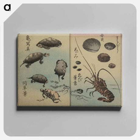 アートパネル-Picture Book for the Practice of Drawing Fish
 - 歌川 広重 Canvas.