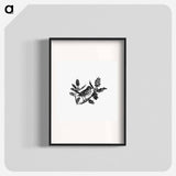 アートポスター-Winter Bird Etching Illustration
 - 大英図書館 Poster.