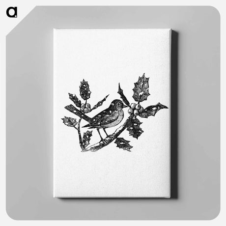 アートパネル-Winter Bird Etching Illustration
 - 大英図書館 Canvas.