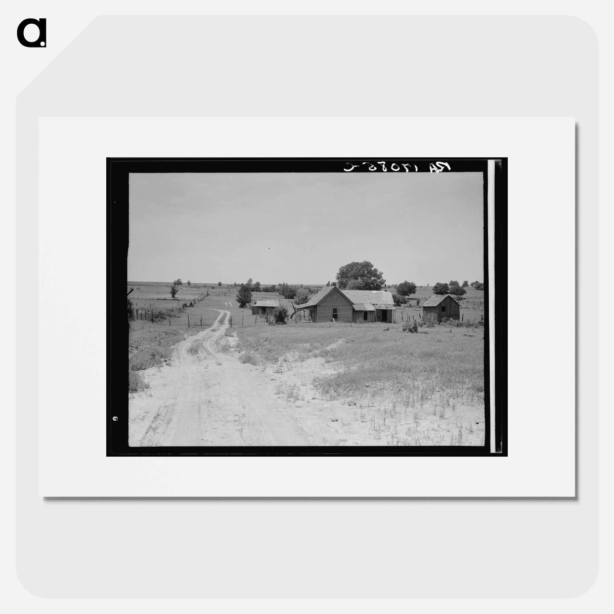 Worn-out land and abandoned cabins near Newport, Oklahoma - ドロテア ラング Poster.