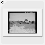 Worn-out land and abandoned cabins near Newport, Oklahoma - ドロテア ラング Poster.