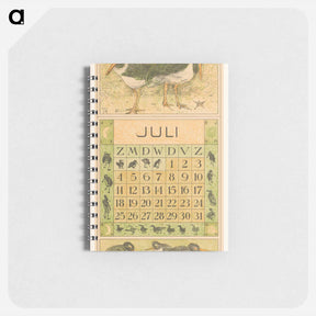 アートメモ帳-Kalenderblad juli met scholeksters - テオ ヴァン ホイテマ Memo.