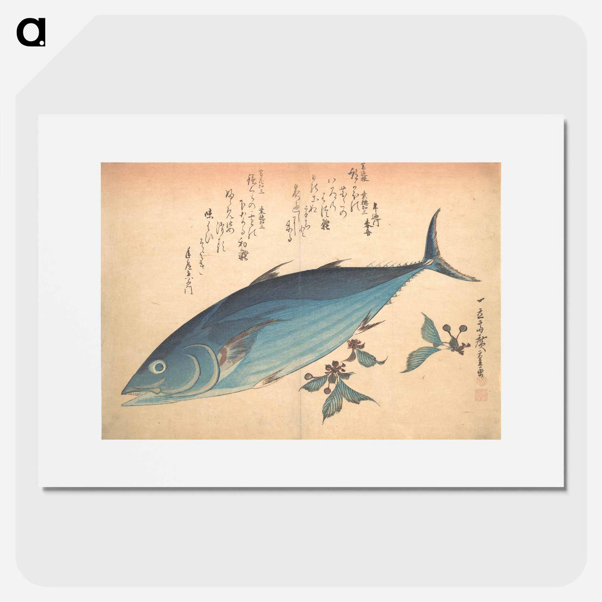 アートポスター-Katsuo Fish with Cherry Buds, from the series Uozukushi (Every Variety of Fish)
 - 歌川 広重 Poster.