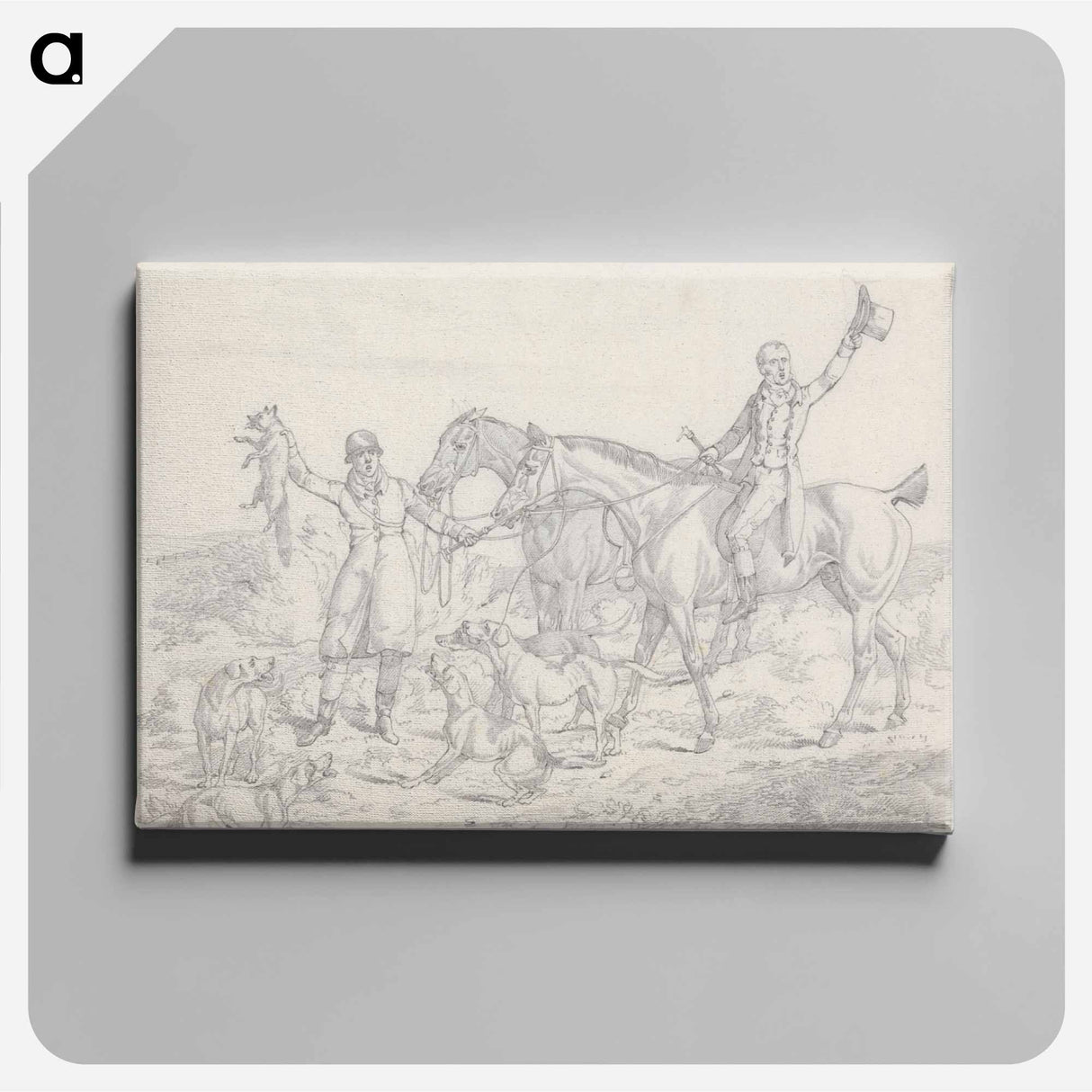 アートパネル-Scraps, No. 26: Hunting - The Kill, Fox About to be Thrown to the Hounds
 - イェール大学アートギャラリー Canvas.