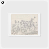アートポストカード-Scraps, No. 26: Hunting - The Kill, Fox About to be Thrown to the Hounds
 - イェール大学アートギャラリー Postcard.