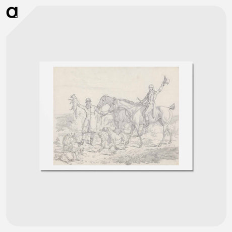 アートポストカード-Scraps, No. 26: Hunting - The Kill, Fox About to be Thrown to the Hounds
 - イェール大学アートギャラリー Postcard.