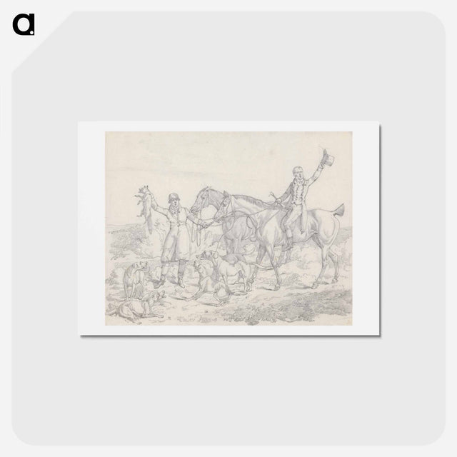 アートポストカード-Scraps, No. 26: Hunting - The Kill, Fox About to be Thrown to the Hounds
 - イェール大学アートギャラリー Postcard.