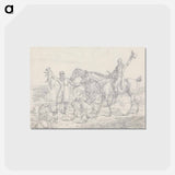 アートポストカード-Scraps, No. 26: Hunting - The Kill, Fox About to be Thrown to the Hounds
 - イェール大学アートギャラリー Postcard.