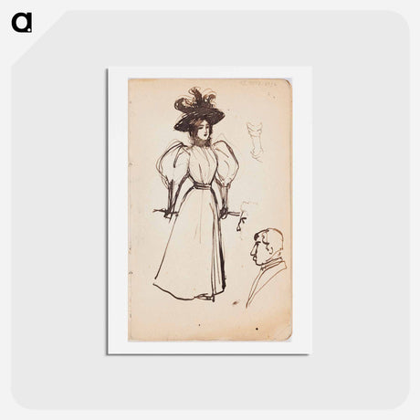 アートポストカード-(unknown) part of a sketchbook - アルバート エーデルフェルト Postcard.