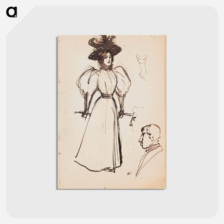 アートポストカード-(unknown) part of a sketchbook - アルバート エーデルフェルト Postcard.