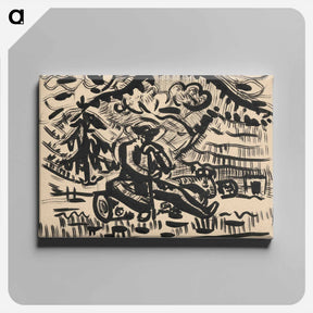 アートパネル-Sitting man - アーノルド ピーター ワイズ クビンチャン Canvas.