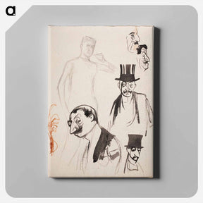 アートパネル-Akseli gallén ; karikatyyrejä - アルバート エーデルフェルト Canvas.