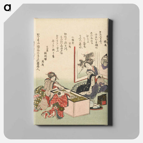 アートパネル-A comparison of Genroku poems and shells - 葛飾 北斎 Canvas.