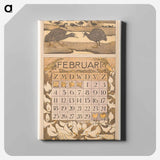 Kalenderblad februari met meerkoeten - テオ ヴァン ホイテマ Canvas.