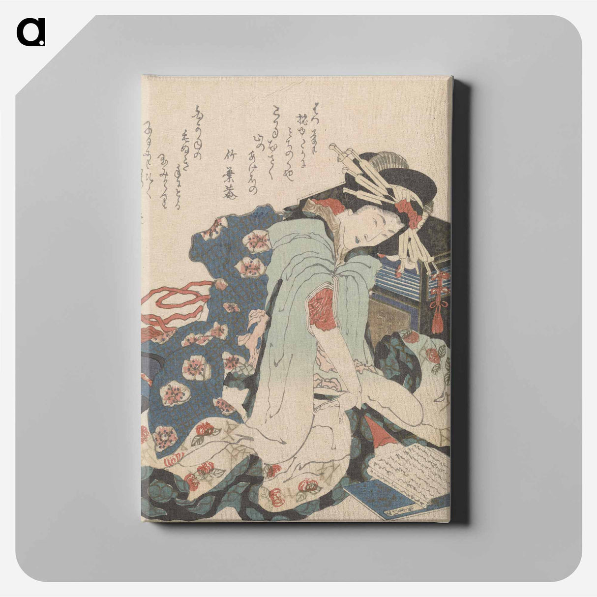 アートパネル-A comparison of Genroku poems and shells - 葛飾 北斎 Canvas.