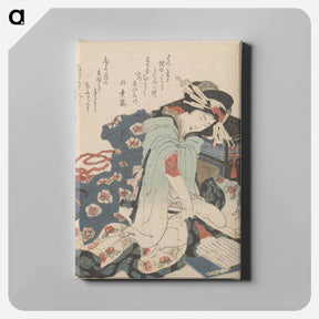 アートパネル-A comparison of Genroku poems and shells - 葛飾 北斎 Canvas.