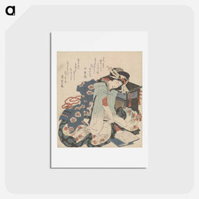 アートポストカード-A comparison of Genroku poems and shells - 葛飾 北斎 Postcard.