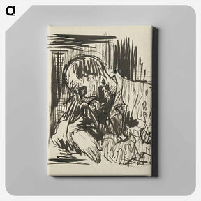 アートパネル-Sketchbook 22 seated man - アーノルド ピーター ワイズ クビンチャン Canvas.