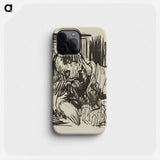 Sketchbook 22 seated man - アーノルド ピーター ワイズ クビンチャン Phone Case.