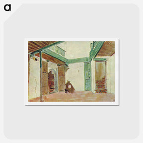 アートポストカード-Moroccan courtyard - ウジェーヌ ドラクロワ Postcard.