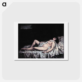 アートポストカード-Reclining nude - ギュスターヴ クールベ Postcard.