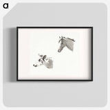 Head of a horse and the head of a cow - ジャン ベルナール Poster.