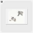 アートポストカード-Head of a horse and the head of a cow - ジャン ベルナール Postcard.