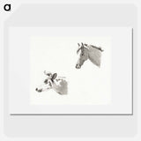 Head of a horse and the head of a cow - ジャン ベルナール Poster.