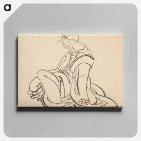 アートパネル-Seated Woman - 葛飾 北斎 Canvas.