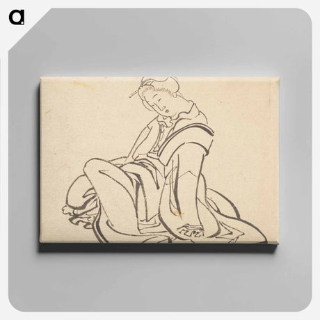 アートパネル-Seated Woman - 葛飾 北斎 Canvas.