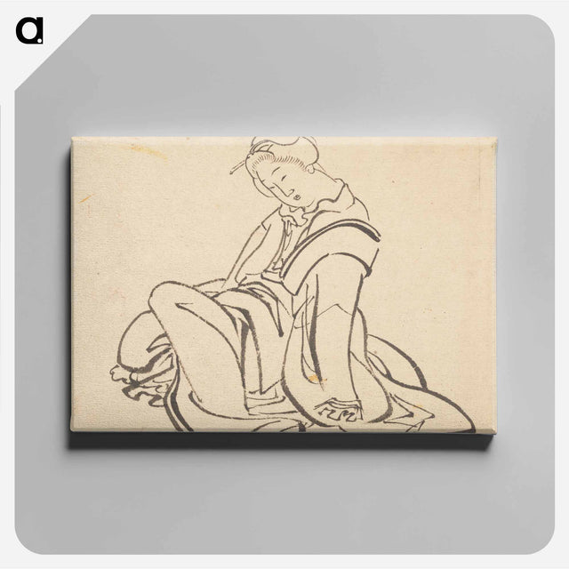 アートパネル-Seated Woman - 葛飾 北斎 Canvas.
