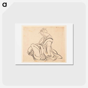 アートポストカード-Seated Woman - 葛飾 北斎 Postcard.