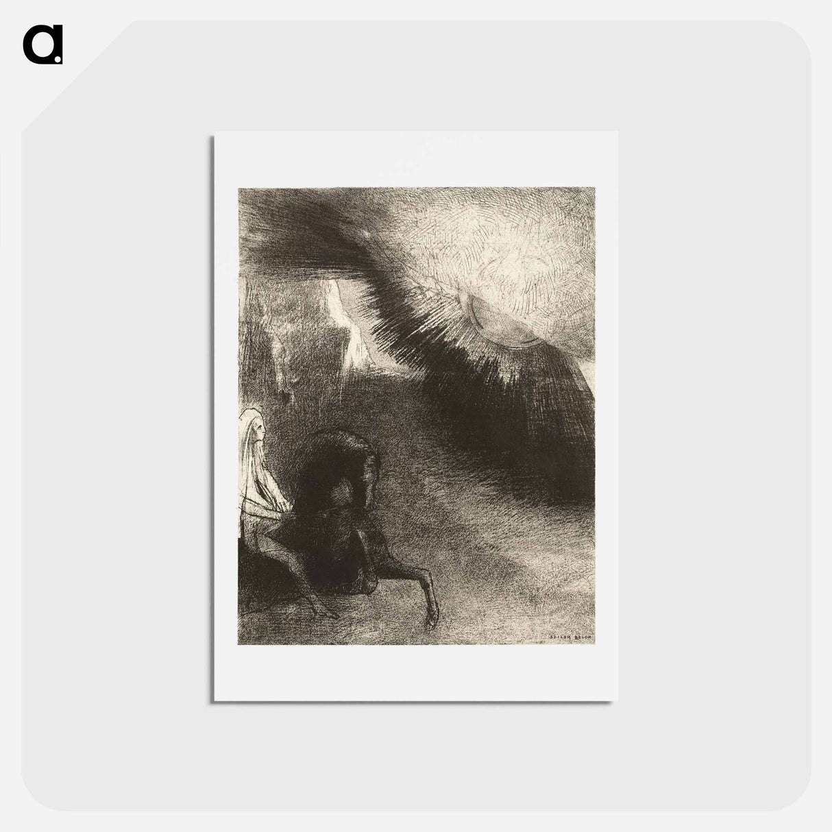 アートポストカード-Pilgrim of the Sublunary World - オディロン ルドン Postcard.
