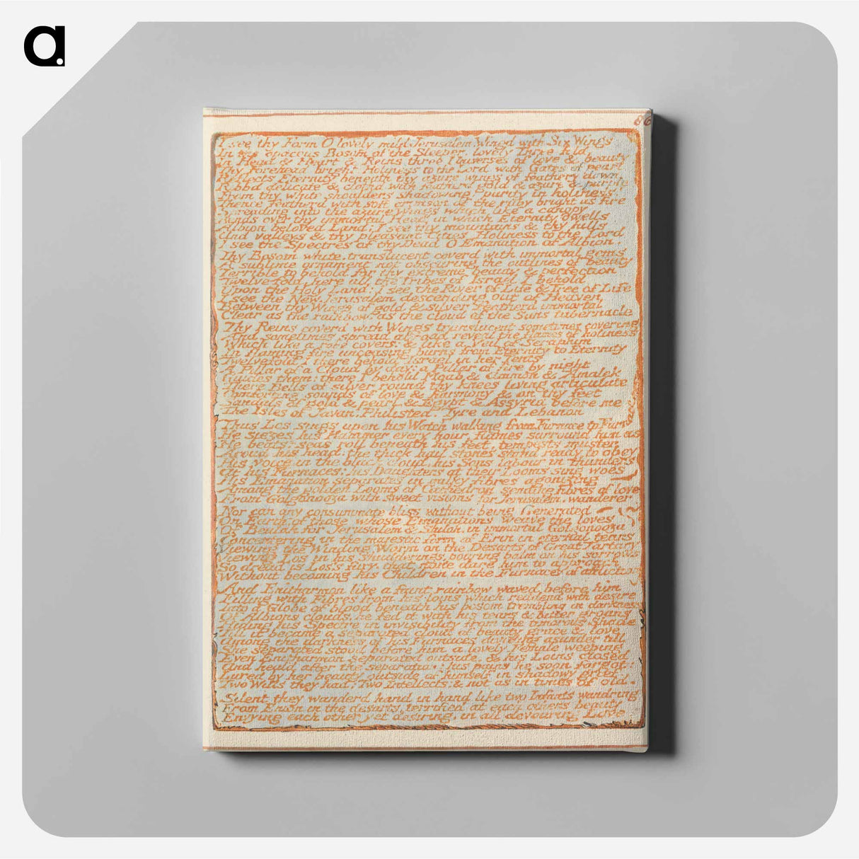 Jerusalem, Plate 86, "I see thy Form...." - ウィリアム ブレイク Canvas.