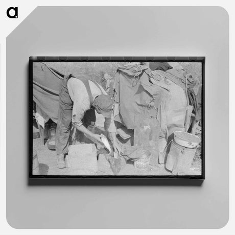 アートパネル-Cleaning Fish, Mercedes, Texas
 - ラッセル リー Canvas.