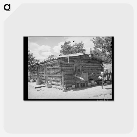 アートポストカード-Pie Town Log House
 - ラッセル リー Postcard.