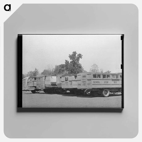 アートパネル-Wells, Texas School Bus Lineup
 - ラッセル リー Canvas.